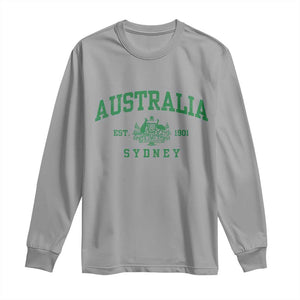 Australia Sydney Est 1901 Long Sleeve Shirt Commonwealth Vintage Crest TS11 Sport Gray Print Your Wear