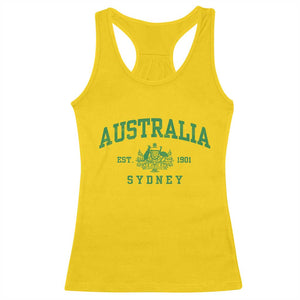 Australia Sydney Est 1901 Racerback Tank Top Commonwealth Vintage Crest TS11 Daisy Print Your Wear