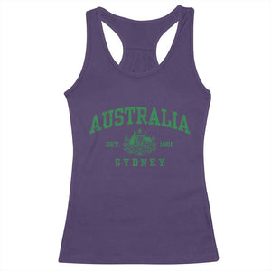 Australia Sydney Est 1901 Racerback Tank Top Commonwealth Vintage Crest TS11 Purple Print Your Wear