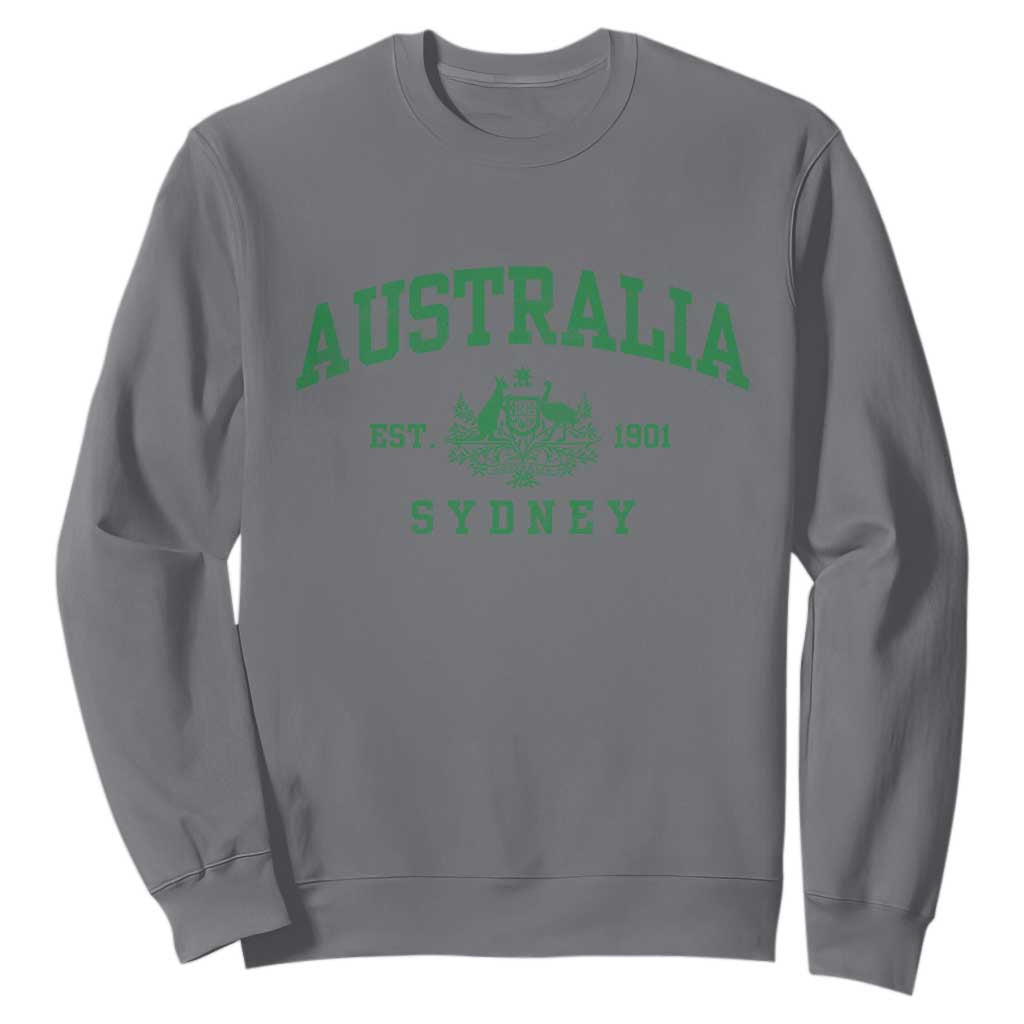 Australia Sydney Est 1901 Sweatshirt Commonwealth Vintage Crest TS11 Charcoal Print Your Wear