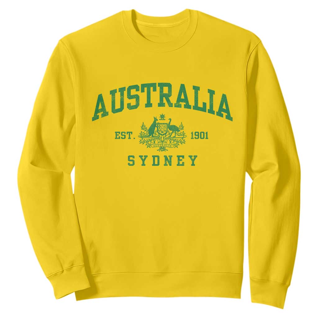 Australia Sydney Est 1901 Sweatshirt Commonwealth Vintage Crest TS11 Daisy Print Your Wear