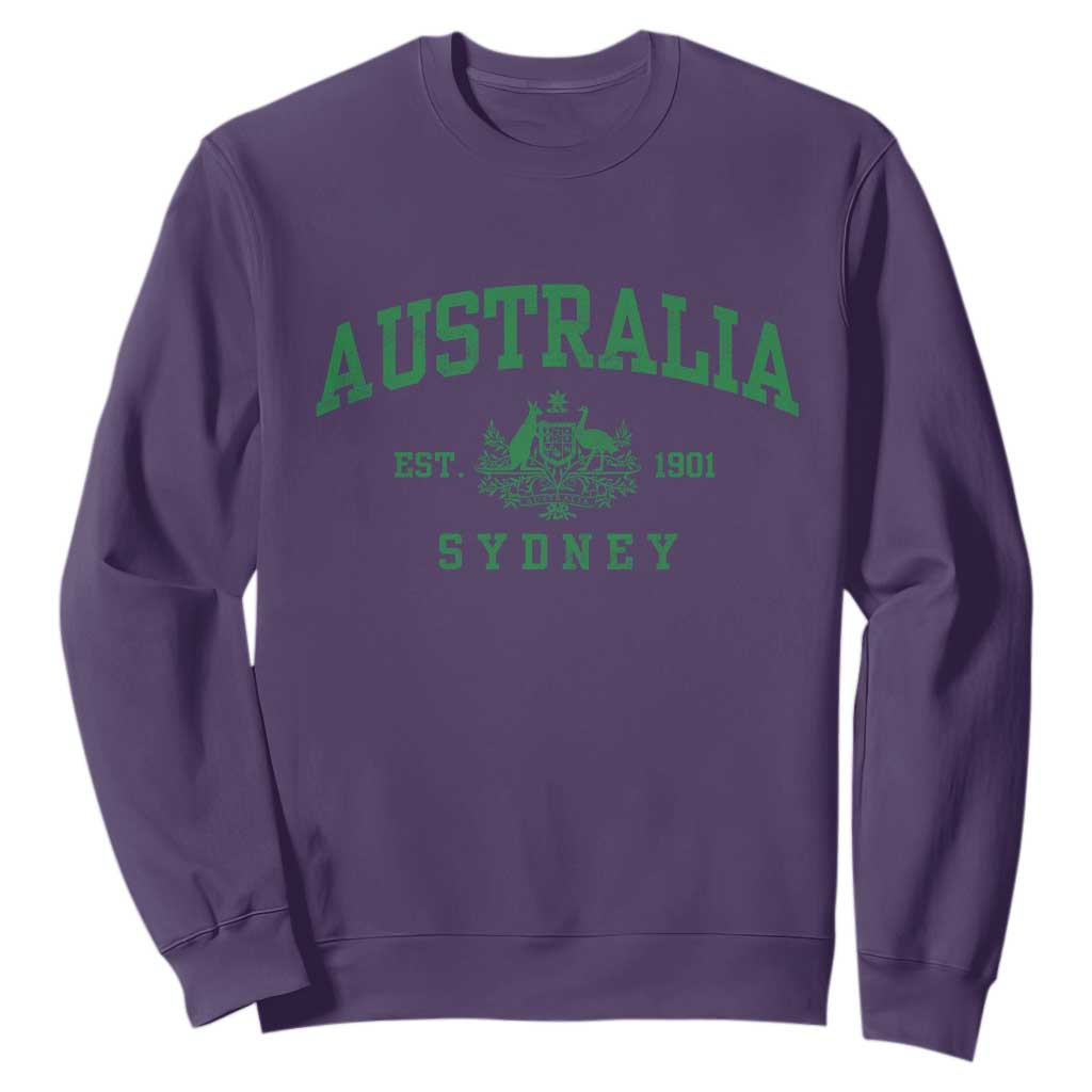 Australia Sydney Est 1901 Sweatshirt Commonwealth Vintage Crest TS11 Purple Print Your Wear