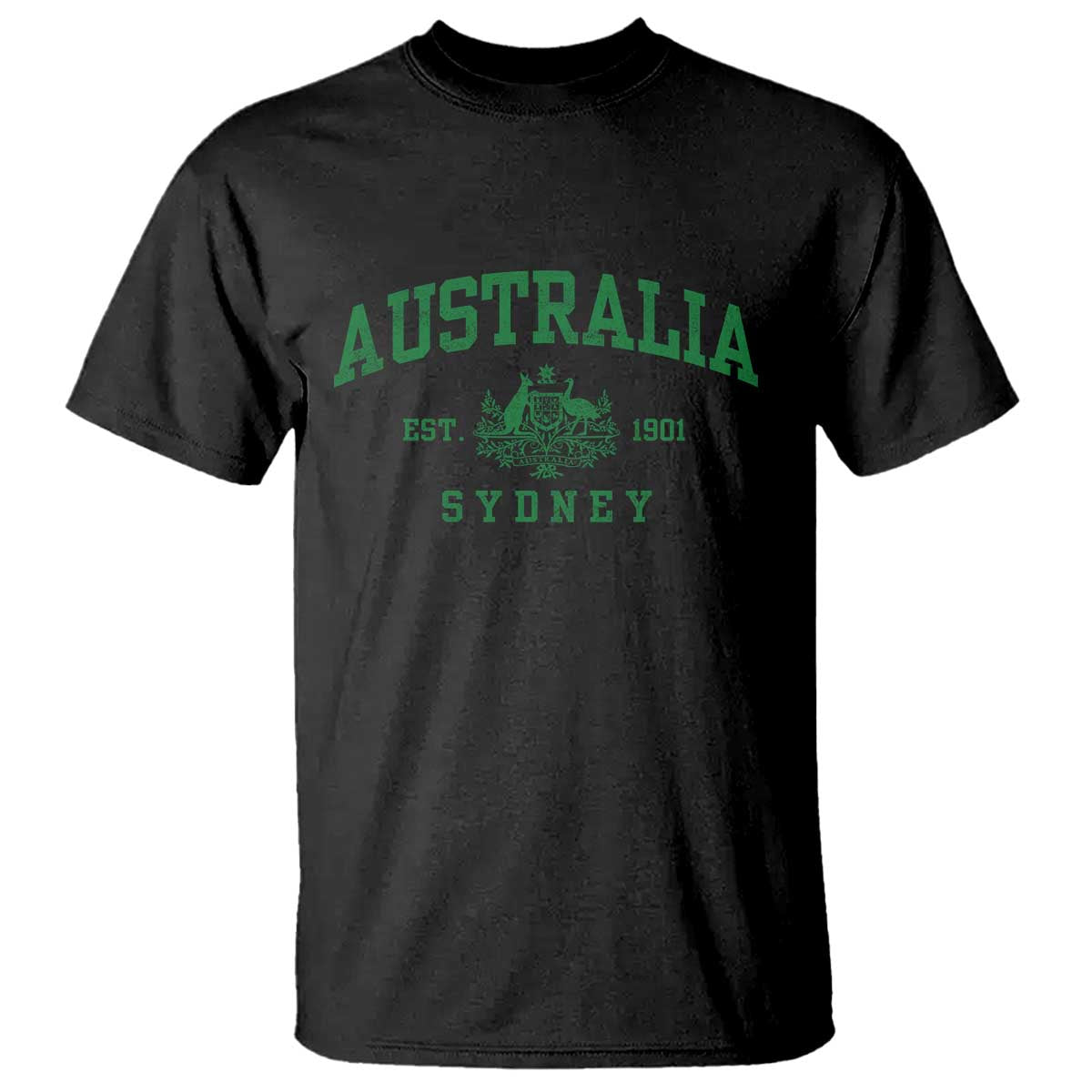 Australia Sydney Est 1901 T Shirt Commonwealth Vintage Crest TS11 Black Print Your Wear