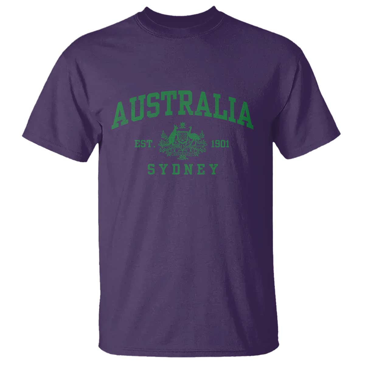 Australia Sydney Est 1901 T Shirt Commonwealth Vintage Crest TS11 Purple Print Your Wear