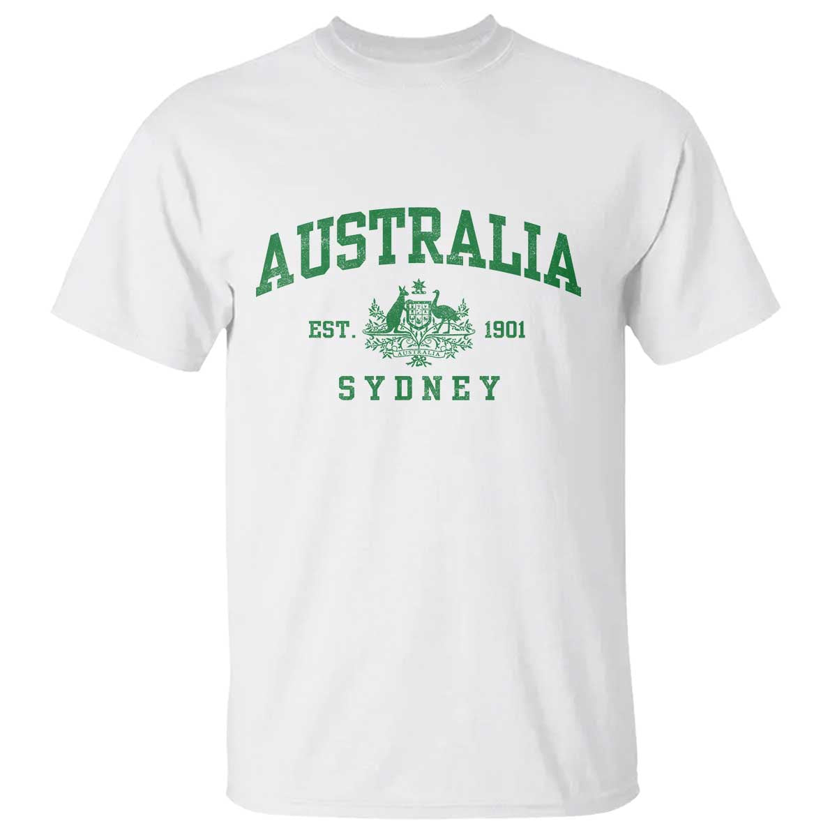 Australia Sydney Est 1901 T Shirt Commonwealth Vintage Crest TS11 White Print Your Wear