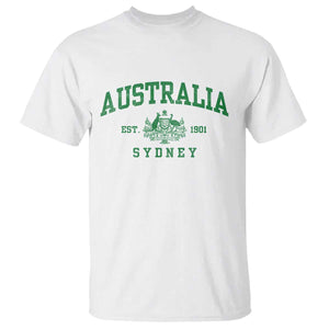 Australia Sydney Est 1901 T Shirt Commonwealth Vintage Crest TS11 White Print Your Wear