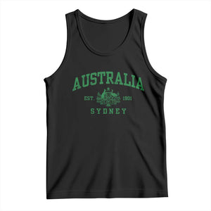 Australia Sydney Est 1901 Tank Top Commonwealth Vintage Crest TS11 Black Print Your Wear