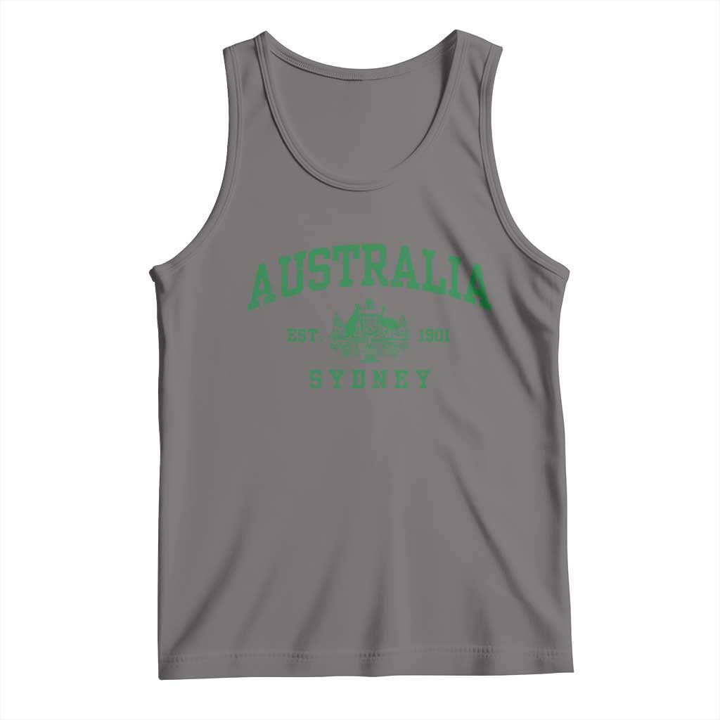 Australia Sydney Est 1901 Tank Top Commonwealth Vintage Crest TS11 Deep Heather Print Your Wear