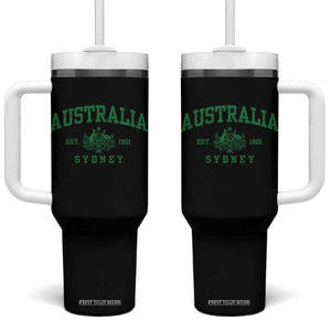Australia Sydney Est 1901 Tumbler With Handle Commonwealth Vintage Crest TS11 One Size: 40 oz Black Print Your Wear