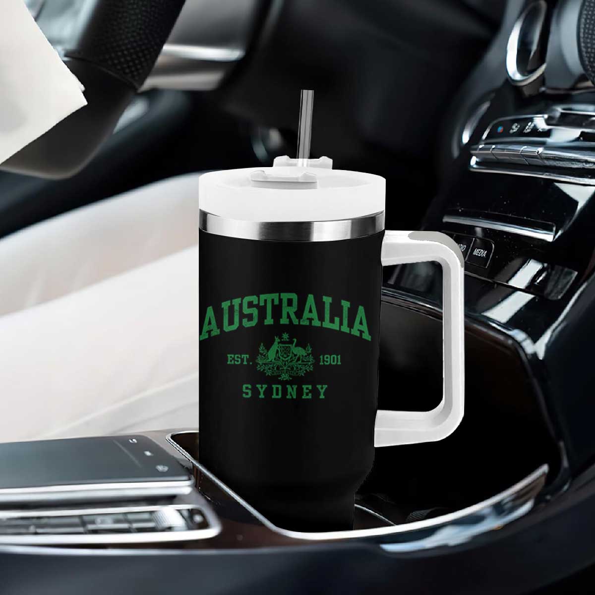 Australia Sydney Est 1901 Tumbler With Handle Commonwealth Vintage Crest TS11 Print Your Wear