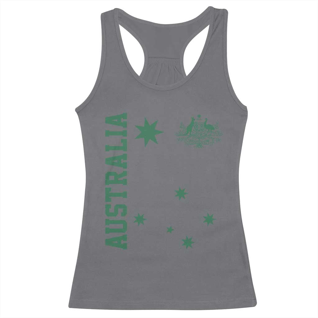 Australia Vintage Federation Star Aussie Coat of Arms Racerback Tank Top TS11 Charcoal Print Your Wear