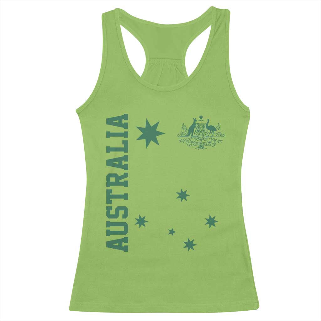 Australia Vintage Federation Star Aussie Coat of Arms Racerback Tank Top TS11 Lime Print Your Wear