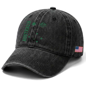 Australia Vintage Federation Star Aussie Coat of Arms Washed Cotton Baseball Cap TS11 Print Your Wear