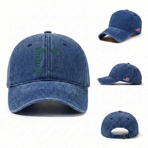 Australia Vintage Federation Star Aussie Coat of Arms Washed Cotton Baseball Cap TS11 Washed Cap Universal Fit Royal Blue Print Your Wear