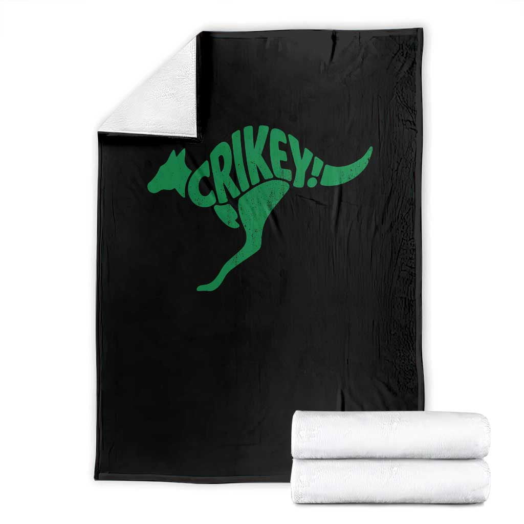 Crikey Australian Kangaroo Oz Slang Australia Throw Blanket TS11 Black Print Your Wear
