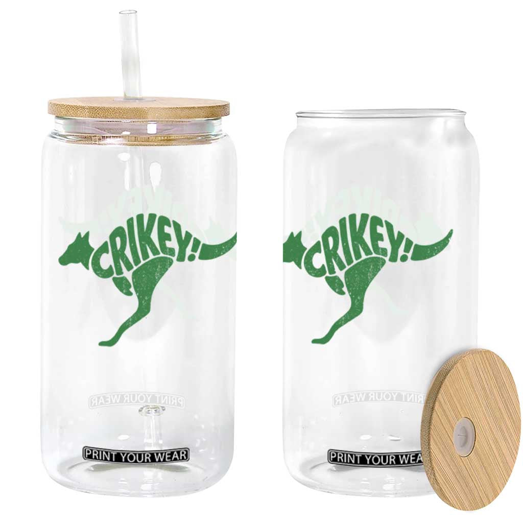 Crikey Australian Kangaroo Oz Slang Australia Glass Can TS11 Print Your Wear