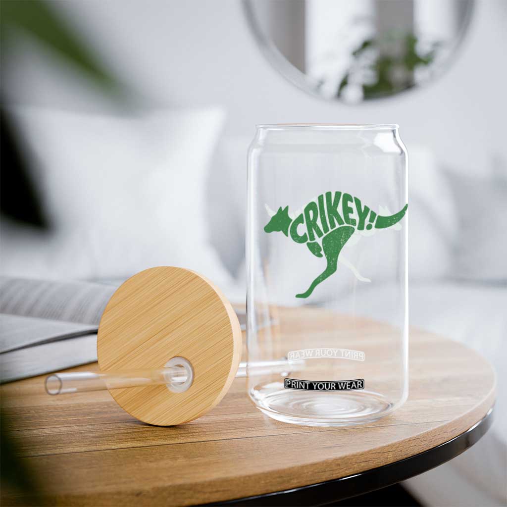 Crikey Australian Kangaroo Oz Slang Australia Glass Can TS11 Print Your Wear