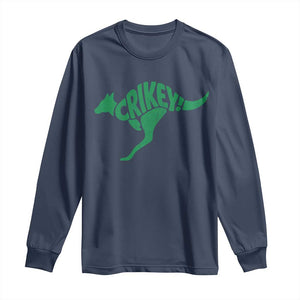 Crikey Australian Kangaroo Oz Slang Australia Long Sleeve Shirt TS11 Navy Print Your Wear