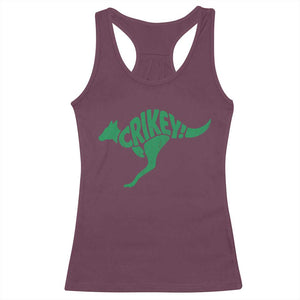 Crikey Australian Kangaroo Oz Slang Australia Racerback Tank Top TS11 Maroon Print Your Wear