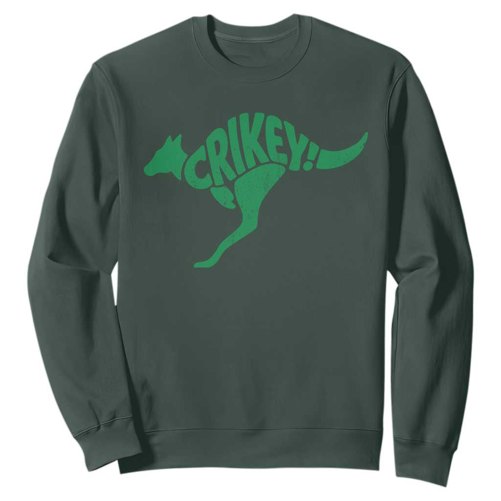 Crikey Australian Kangaroo Oz Slang Australia Sweatshirt TS11 Dark Forest Green Print Your Wear