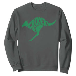 Crikey Australian Kangaroo Oz Slang Australia Sweatshirt TS11 Dark Heather Print Your Wear