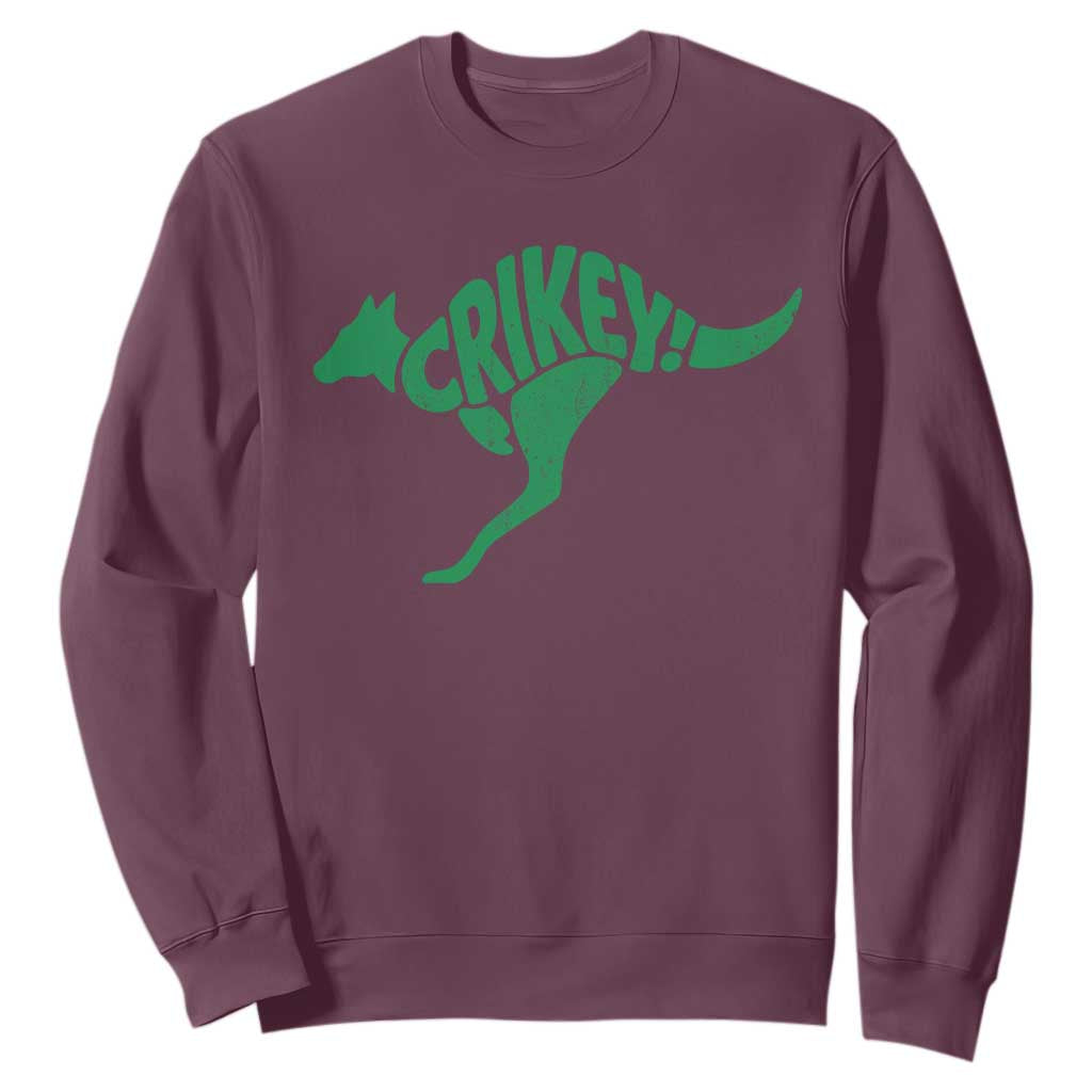 Crikey Australian Kangaroo Oz Slang Australia Sweatshirt TS11 Maroon Print Your Wear