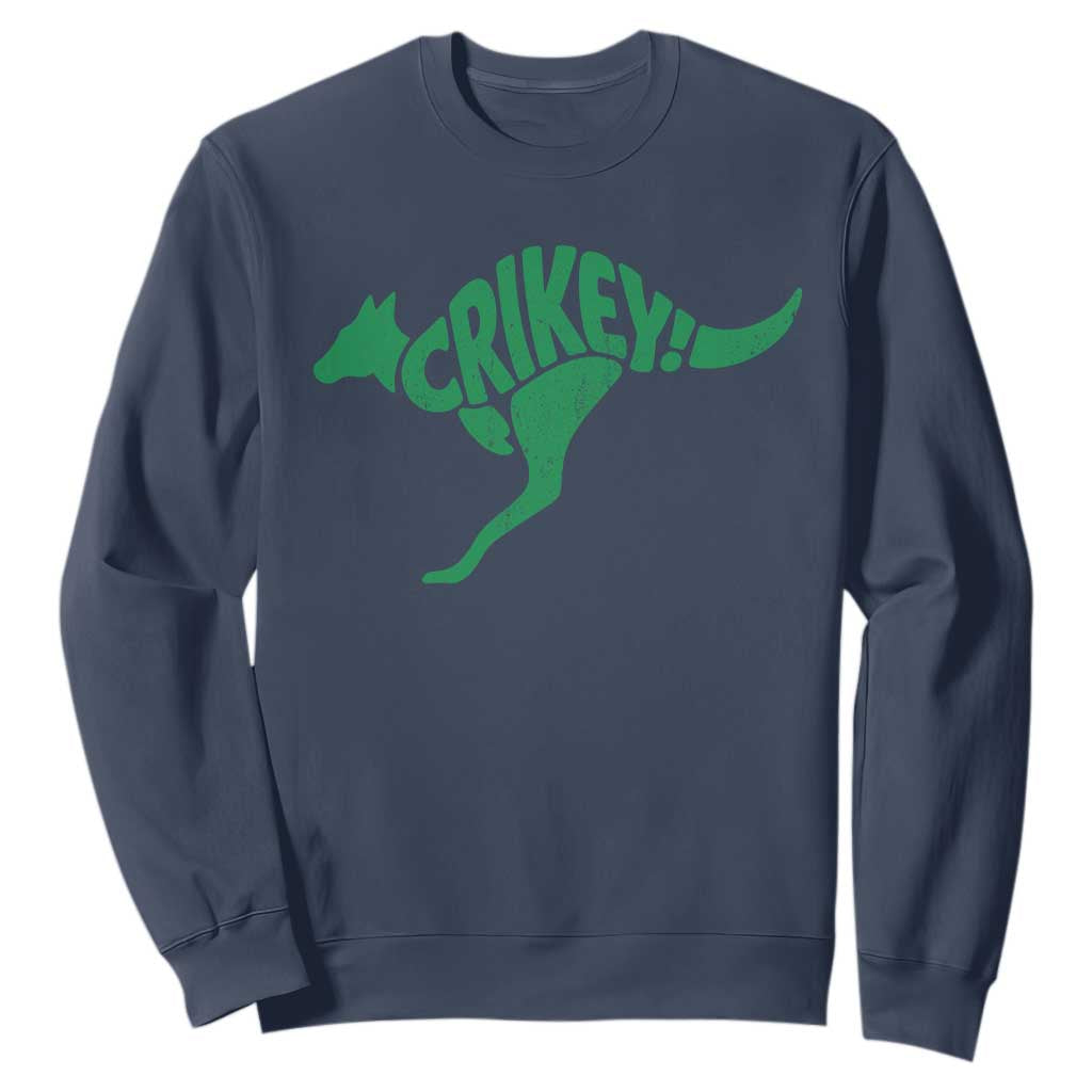 Crikey Australian Kangaroo Oz Slang Australia Sweatshirt TS11 Navy Print Your Wear