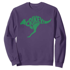 Crikey Australian Kangaroo Oz Slang Australia Sweatshirt TS11 Purple Print Your Wear