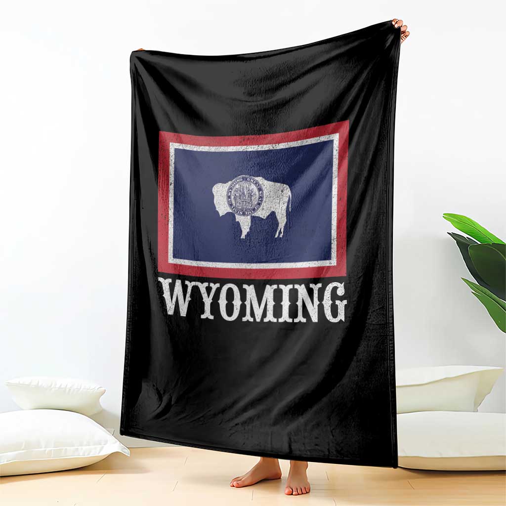 Vintage State of Wyoming Flag Bison Cheyenne Jackson Hole Throw Blanket TS11 Print Your Wear