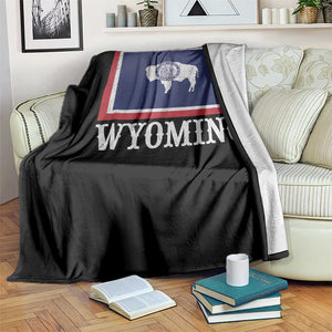 Vintage State of Wyoming Flag Bison Cheyenne Jackson Hole Throw Blanket TS11 Print Your Wear