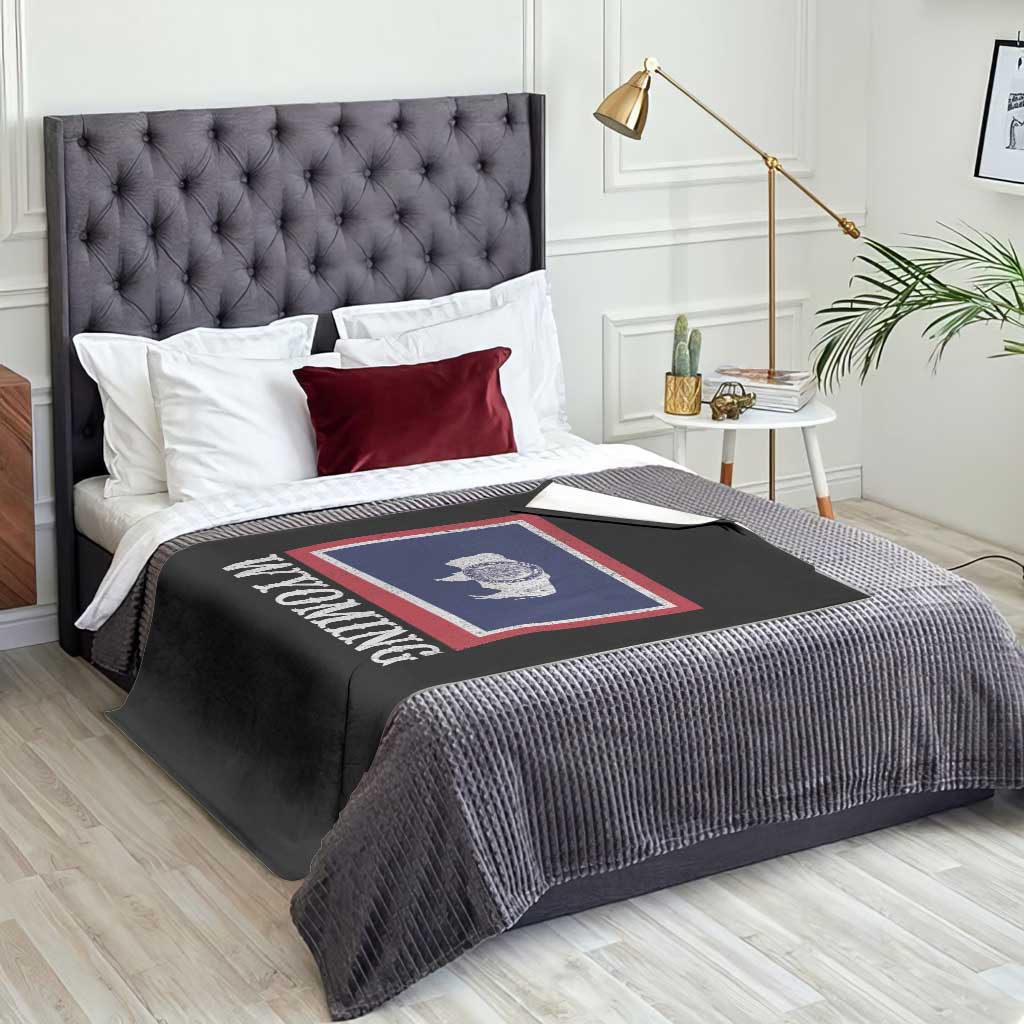 Vintage State of Wyoming Flag Bison Cheyenne Jackson Hole Throw Blanket TS11 Print Your Wear