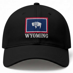 Vintage State of Wyoming Flag Bison Cheyenne Jackson Hole Baseball Cap TS11 Print Your Wear