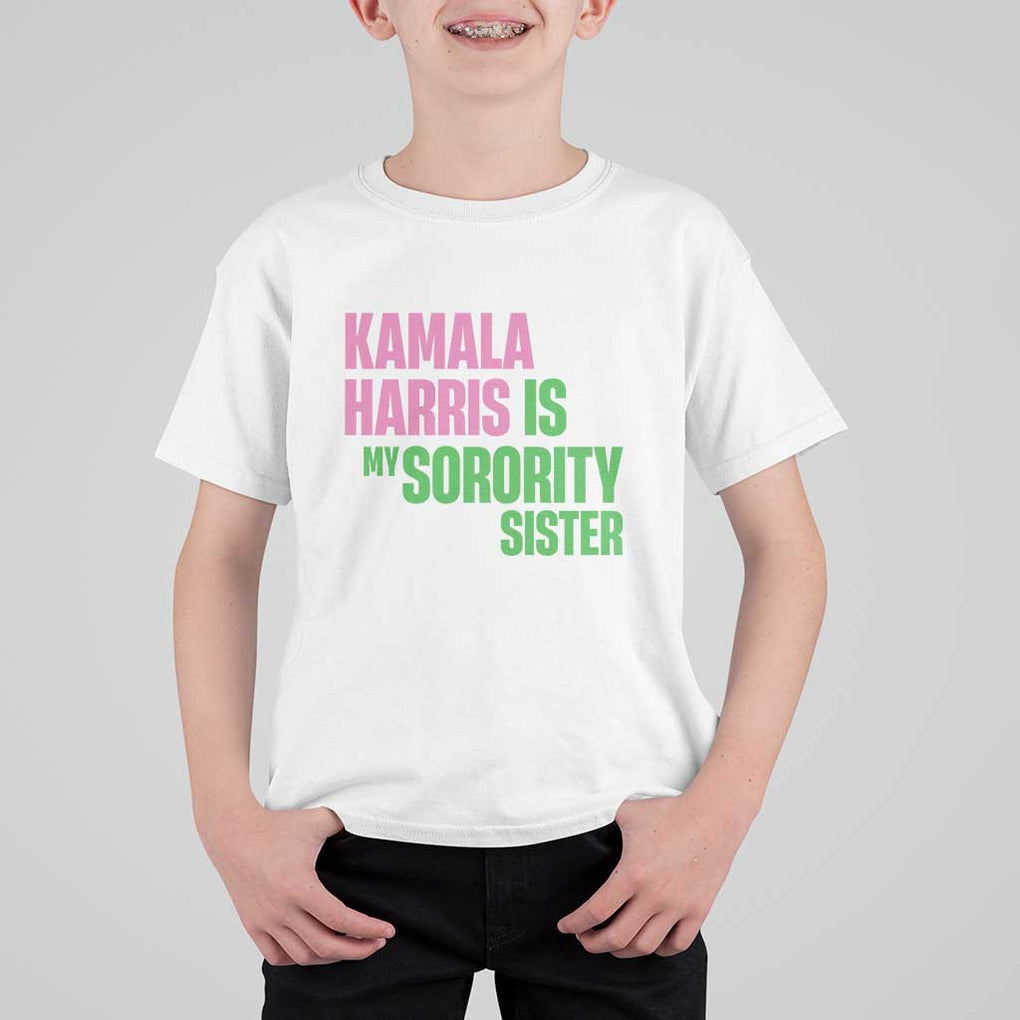 Kamala Harris Is My Sorority Sister T Shirt For Kid President Election Vote 2024 TS11 White Print Your Wear