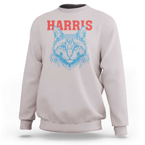 Childless Cat Lady Sweatshirt Harris For President 2024 TS11 Ice Gray Print Your Wear