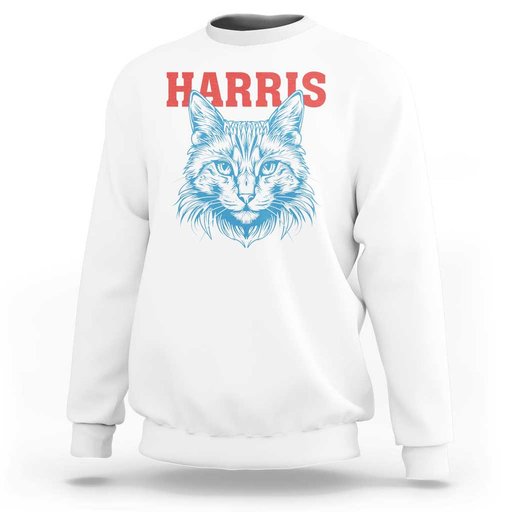 Childless Cat Lady Sweatshirt Harris For President 2024 TS11 White Print Your Wear