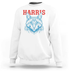 Childless Cat Lady Sweatshirt Harris For President 2024 TS11 White Print Your Wear