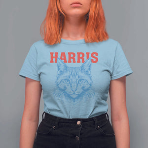 Childless Cat Lady T Shirt For Women Harris For President 2024 TS11 Light Blue Print Your Wear