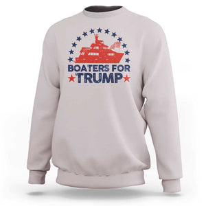 Boaters for Trump Sweatshirt Boat American Flag Election TS11 Ice Gray Print Your Wear