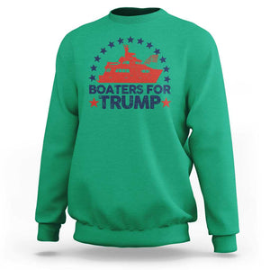 Boaters for Trump Sweatshirt Boat American Flag Election TS11 Irish Green Print Your Wear