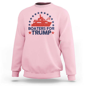 Boaters for Trump Sweatshirt Boat American Flag Election TS11 Light Pink Print Your Wear