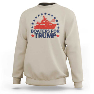 Boaters for Trump Sweatshirt Boat American Flag Election TS11 Sand Print Your Wear