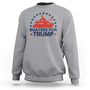 Boaters for Trump Sweatshirt Boat American Flag Election TS11 Sport Gray Print Your Wear