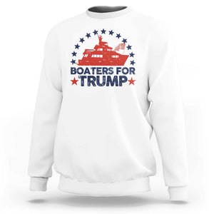 Boaters for Trump Sweatshirt Boat American Flag Election TS11 White Print Your Wear