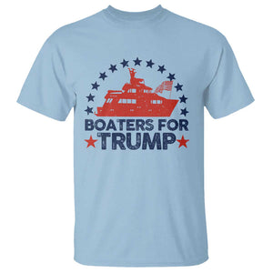 Boaters for Trump T Shirt Boat American Flag Election TS11 Light Blue Print Your Wear