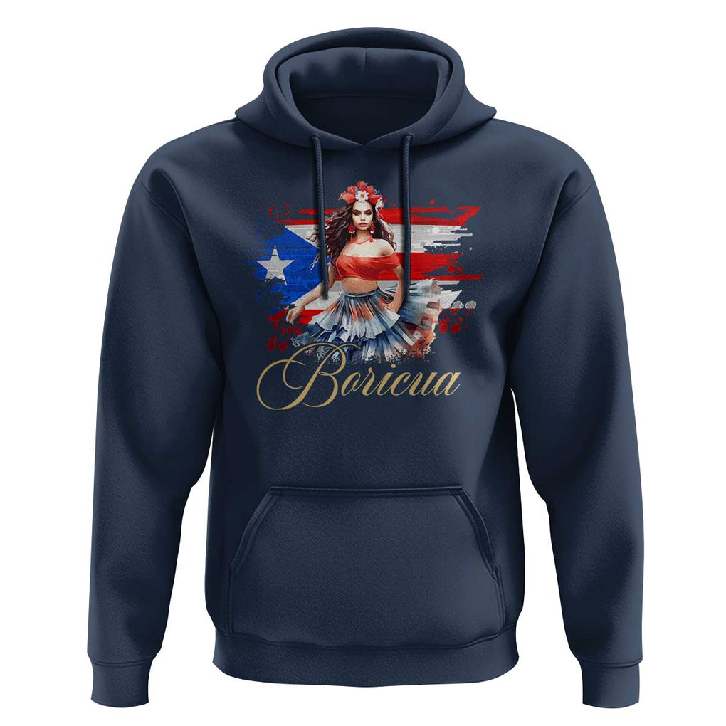 Puerto Rico Hoodie Boricua Hispanic Heritage Month Bomba Dancer TS11 Navy Print Your Wear