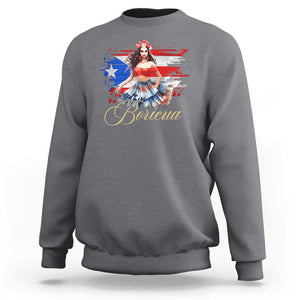 Puerto Rico Sweatshirt Boricua Hispanic Heritage Month Bomba Dancer TS11 Charcoal Print Your Wear