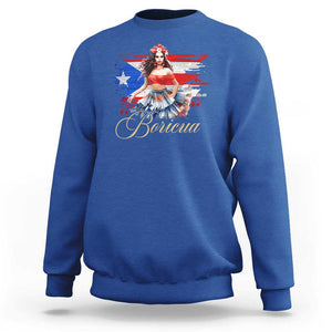 Puerto Rico Sweatshirt Boricua Hispanic Heritage Month Bomba Dancer TS11 Royal Blue Print Your Wear