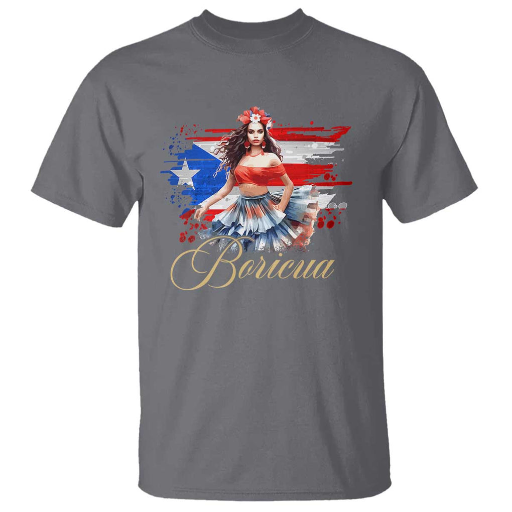 Puerto Rico T Shirt Boricua Hispanic Heritage Month Bomba Dancer TS11 Charcoal Print Your Wear