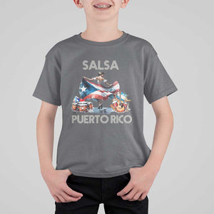 Puerto Rico T Shirt For Kid Salsa Dance Puerto Rican Flag Hispanic Heritage Month TS11 Charcoal Print Your Wear