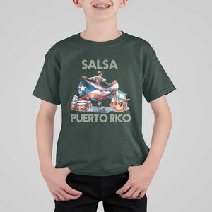 Puerto Rico T Shirt For Kid Salsa Dance Puerto Rican Flag Hispanic Heritage Month TS11 Dark Forest Green Print Your Wear